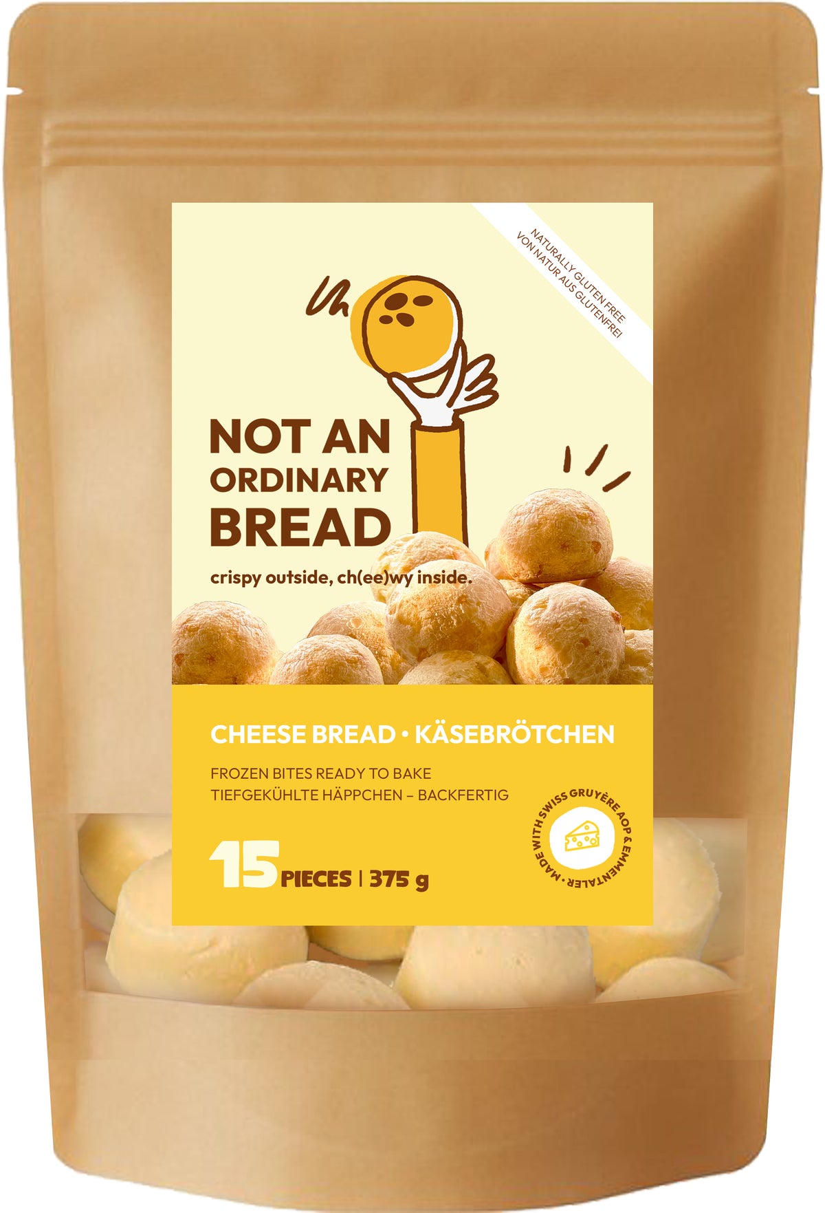 Frozen Cheese Bread Standup Pouch 375g